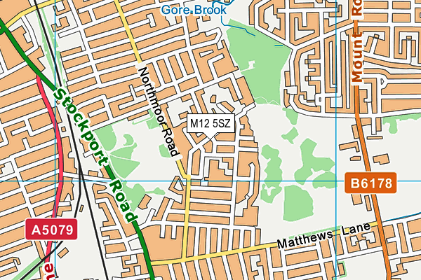 M12 5SZ map - OS VectorMap District (Ordnance Survey)