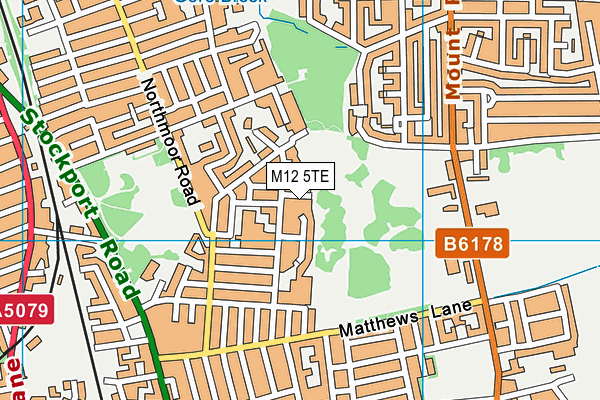 M12 5TE map - OS VectorMap District (Ordnance Survey)