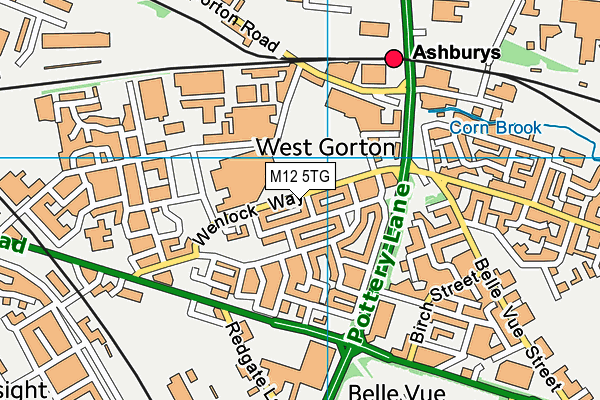 M12 5TG map - OS VectorMap District (Ordnance Survey)