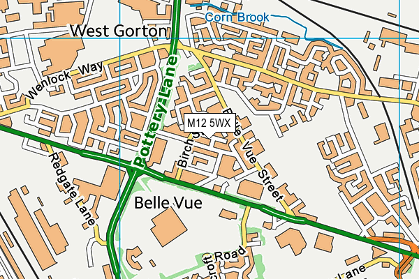 M12 5WX map - OS VectorMap District (Ordnance Survey)