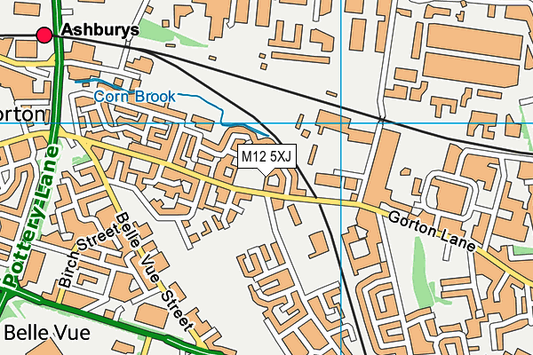 M12 5XJ map - OS VectorMap District (Ordnance Survey)