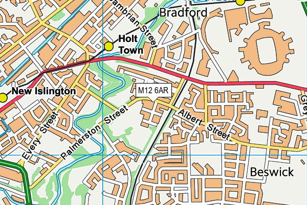 M12 6AR map - OS VectorMap District (Ordnance Survey)