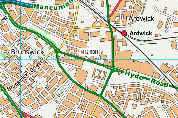 M12 6BH map - OS VectorMap District (Ordnance Survey)