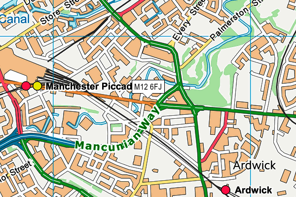 M12 6FJ map - OS VectorMap District (Ordnance Survey)
