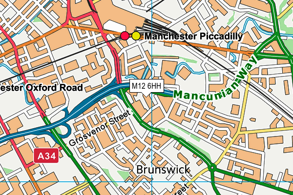 M12 6HH map - OS VectorMap District (Ordnance Survey)