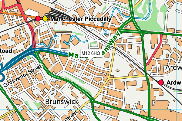 M12 6HQ map - OS VectorMap District (Ordnance Survey)