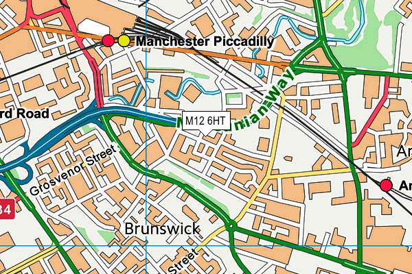 M12 6HT map - OS VectorMap District (Ordnance Survey)