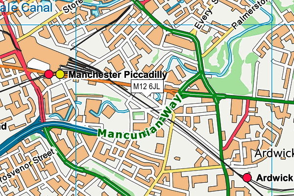 M12 6JL map - OS VectorMap District (Ordnance Survey)