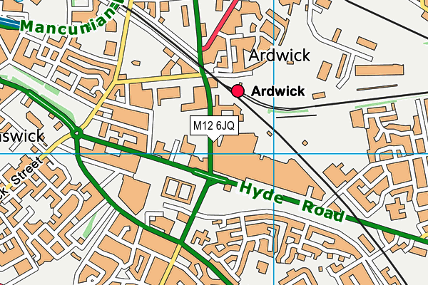 M12 6JQ map - OS VectorMap District (Ordnance Survey)