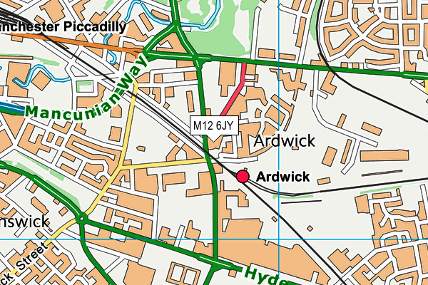 M12 6JY map - OS VectorMap District (Ordnance Survey)