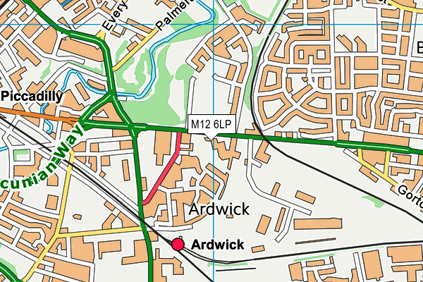 M12 6LP map - OS VectorMap District (Ordnance Survey)