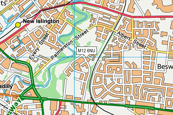 M12 6NU map - OS VectorMap District (Ordnance Survey)