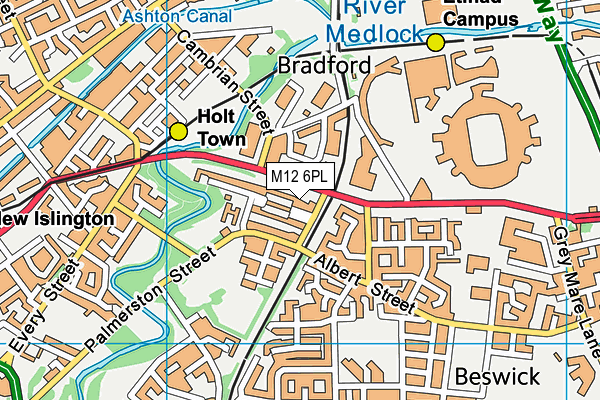 M12 6PL map - OS VectorMap District (Ordnance Survey)