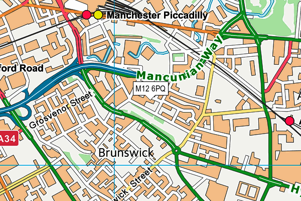 M12 6PQ map - OS VectorMap District (Ordnance Survey)