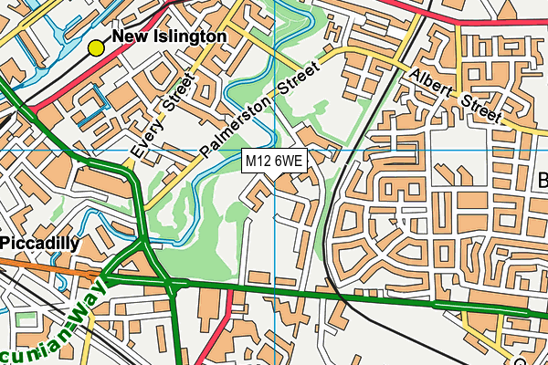 M12 6WE map - OS VectorMap District (Ordnance Survey)