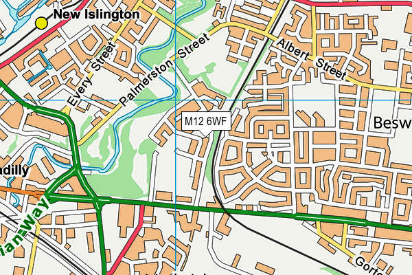 M12 6WF map - OS VectorMap District (Ordnance Survey)