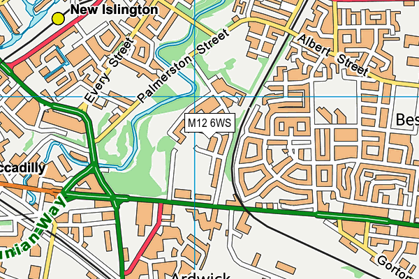 M12 6WS map - OS VectorMap District (Ordnance Survey)