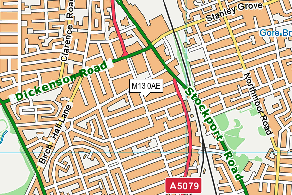 M13 0AE map - OS VectorMap District (Ordnance Survey)