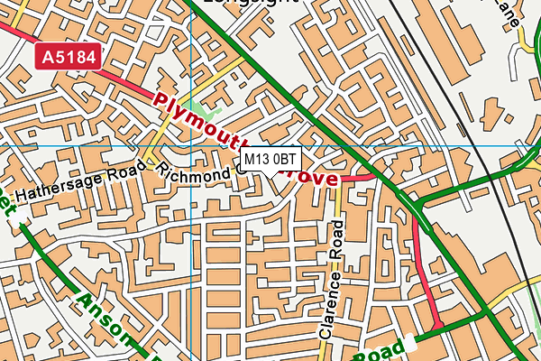 St Joseph's RC Primary School Manchester map (M13 0BT) - OS VectorMap District (Ordnance Survey)