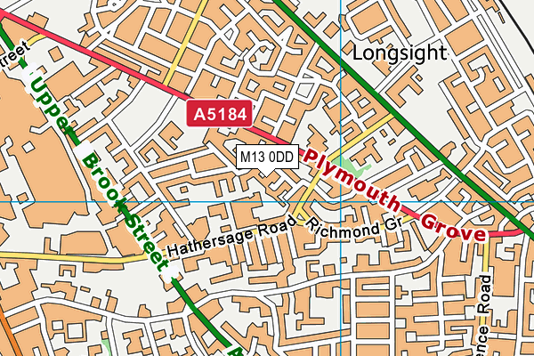 M13 0DD map - OS VectorMap District (Ordnance Survey)