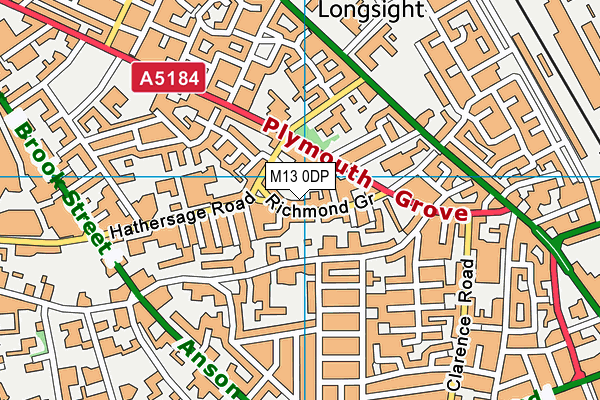 M13 0DP map - OS VectorMap District (Ordnance Survey)