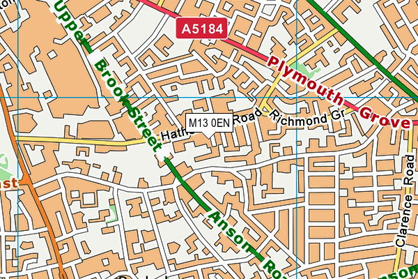 M13 0EN map - OS VectorMap District (Ordnance Survey)