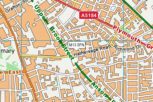 M13 0FN map - OS VectorMap District (Ordnance Survey)