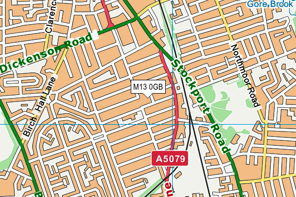 M13 0GB map - OS VectorMap District (Ordnance Survey)