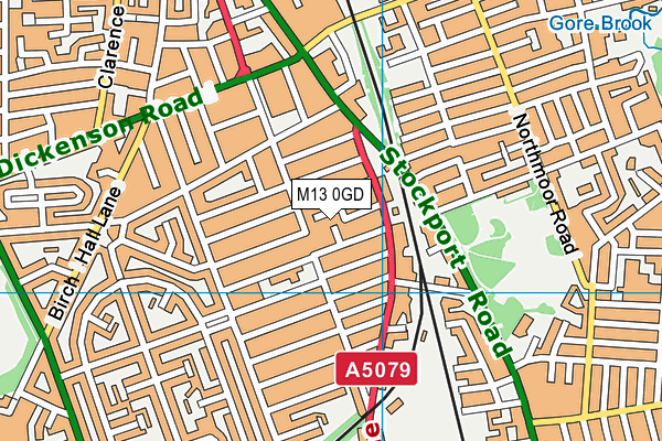 M13 0GD map - OS VectorMap District (Ordnance Survey)