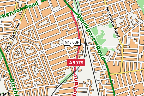 M13 0GP map - OS VectorMap District (Ordnance Survey)