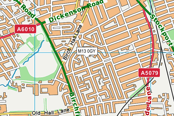 M13 0GY map - OS VectorMap District (Ordnance Survey)