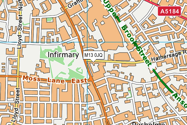 Momentum Leisure Club (Manchester) (Closed) map (M13 0JQ) - OS VectorMap District (Ordnance Survey)
