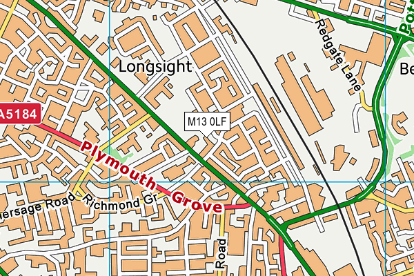 Dean Trust Ardwick map (M13 0LF) - OS VectorMap District (Ordnance Survey)