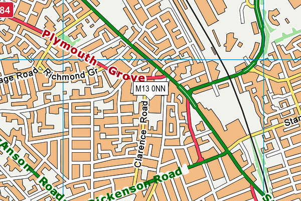 M13 0NN map - OS VectorMap District (Ordnance Survey)