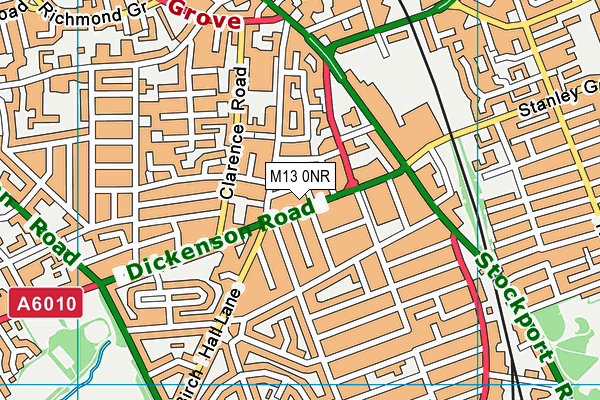 M13 0NR map - OS VectorMap District (Ordnance Survey)