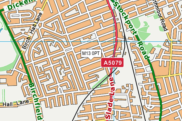 M13 0PT map - OS VectorMap District (Ordnance Survey)