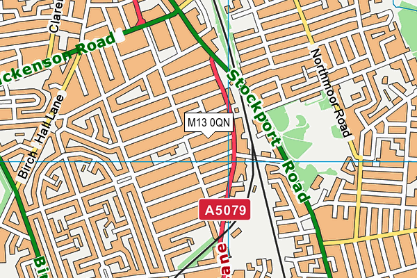 M13 0QN map - OS VectorMap District (Ordnance Survey)