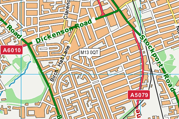 M13 0QT map - OS VectorMap District (Ordnance Survey)