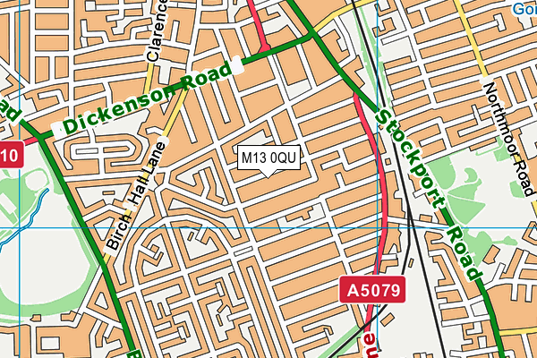 M13 0QU map - OS VectorMap District (Ordnance Survey)