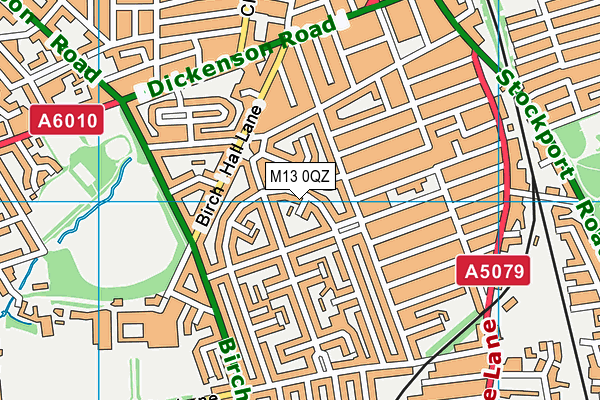 M13 0QZ map - OS VectorMap District (Ordnance Survey)