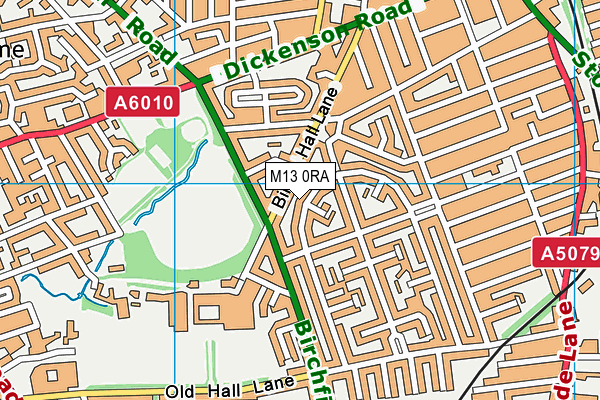 M13 0RA map - OS VectorMap District (Ordnance Survey)