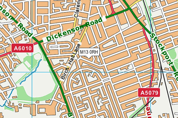 M13 0RH map - OS VectorMap District (Ordnance Survey)