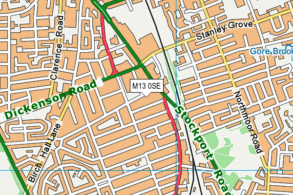 M13 0SE map - OS VectorMap District (Ordnance Survey)