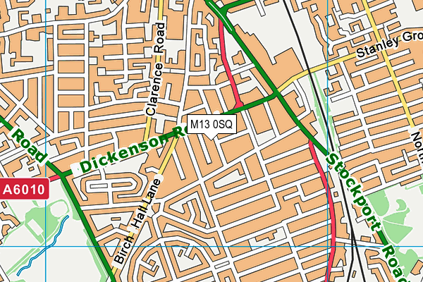 M13 0SQ map - OS VectorMap District (Ordnance Survey)