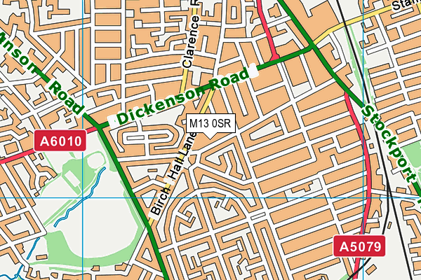 M13 0SR map - OS VectorMap District (Ordnance Survey)