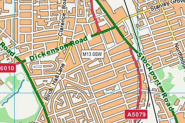 M13 0SW map - OS VectorMap District (Ordnance Survey)