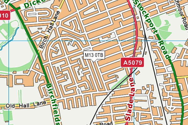 M13 0TB map - OS VectorMap District (Ordnance Survey)