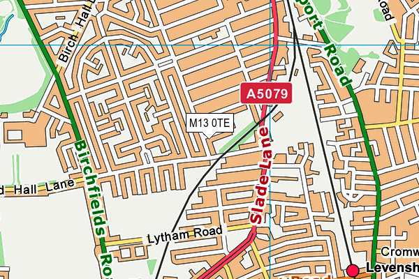 M13 0TE map - OS VectorMap District (Ordnance Survey)