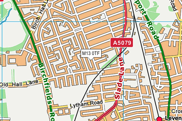 M13 0TF map - OS VectorMap District (Ordnance Survey)