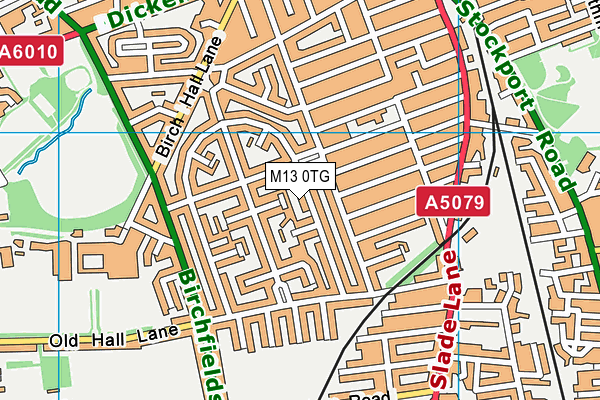 M13 0TG map - OS VectorMap District (Ordnance Survey)